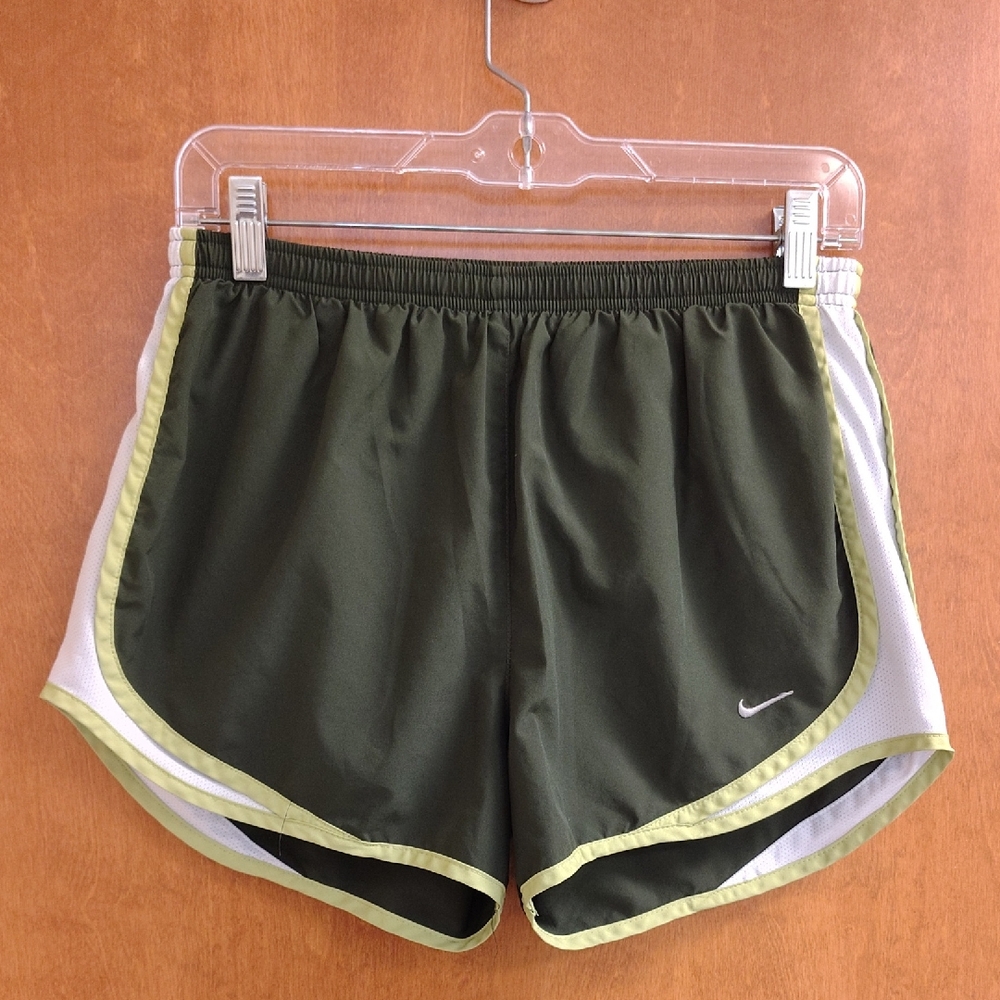 Nike Women's Dark Green Fit Dry Athletic Shorts
